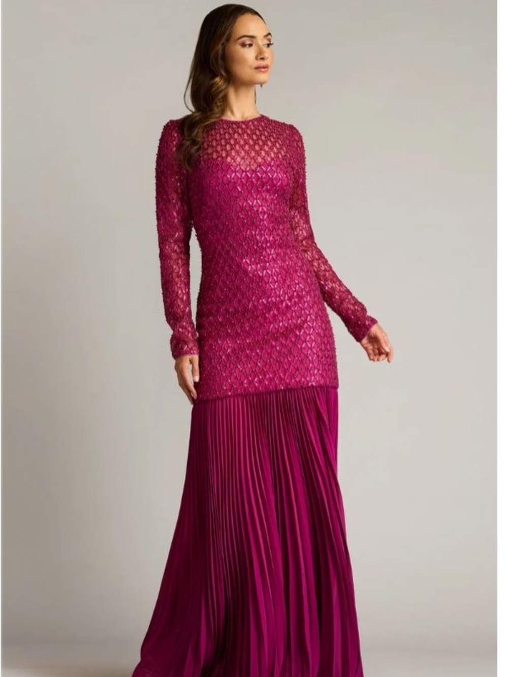 Tadashi Shoji Halim Sequin Embroidered Illusion Dress